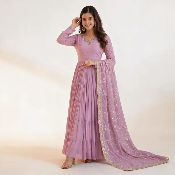 Purple_Faux_Georgette_Designer_Gown_With_Sequined_Dupatta_Fully_Flared_Elegant_Ready_To_Wear_Set