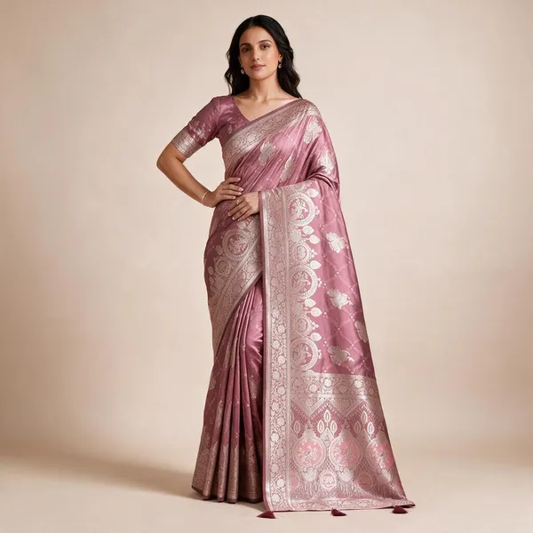 Rose_Pink_Banarasi_Silk_Saree_With_Silver_Zari_Floral_Paisley_Motifs_Wedding_Festive_Traditional_Wear