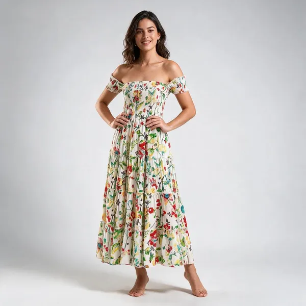 Women_S_Viscos_Rayon_Printed_Off_Shoulder_Midi_Dress_For_Summer_And_Casual_Wear_White_Floral
