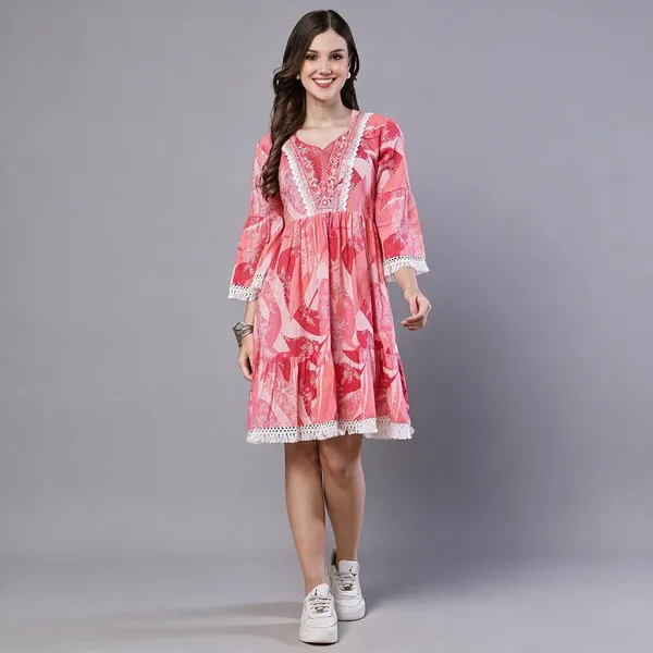 Wome_S_Pink_Floral_Printed_Cotton_A_Line_Dress_With_Embroidered_Yoke_Midi_Dresses