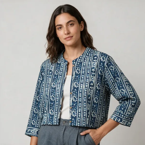Handmade_Block_Print_Cotton_For_Women_Ethnic_Floral_Printed_Top_With_Long_Sleeves