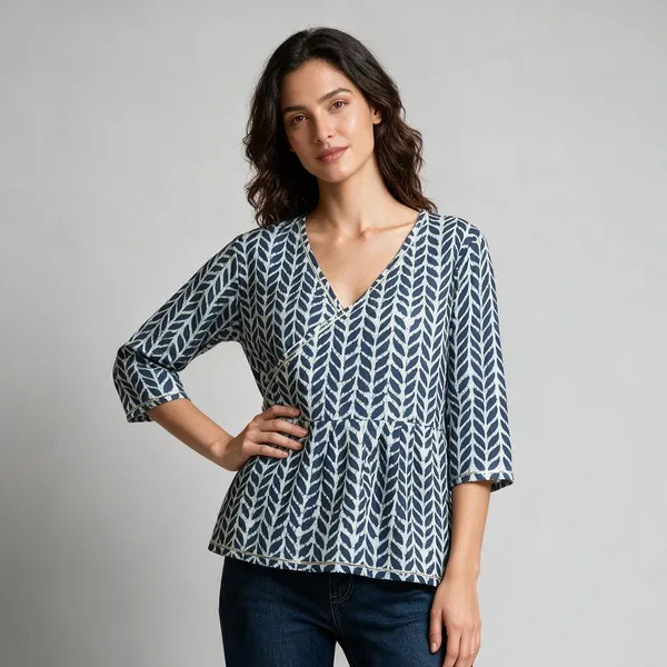Handmade_Block_Print_Cotton_For_Women_Ethnic_Floral_Printed_Top_With_Long_Sleeves