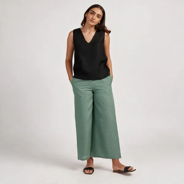 Women_S_Cotton_Solid_V_Neck_Sleeveless_2_Piece_Outfit_Loose_Tank_Top_And_Wide_Leg_Palazzo_Pants_Sets_Cord_Set_Black_Pista_Green