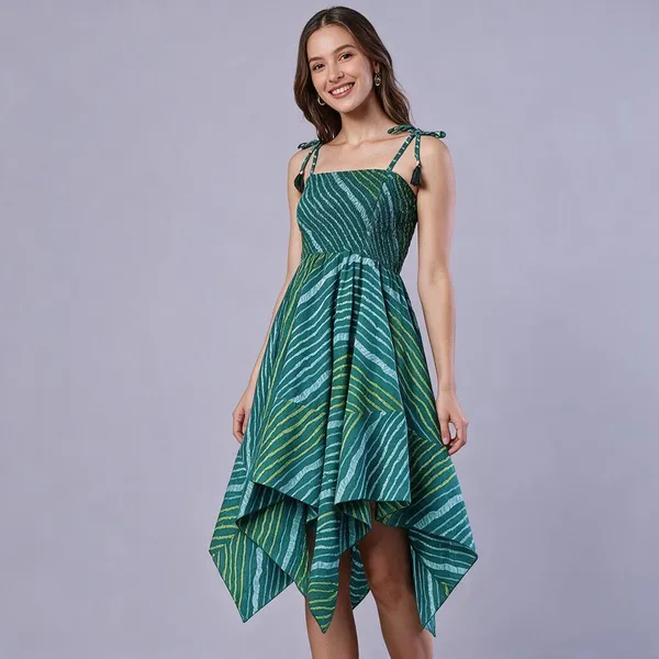 Women_S_Leheriya_Asymmetrical_Hem_Smocked_A_Line_Dress_Midi_Dresses