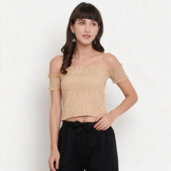 Women_S_Rayon_Solid_Off_Shoulder_Smocked_Crop_Top_Short_Sleeve_Casual_Styles_Tank_Top_Free_Size_Multi17
