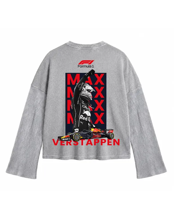 Black_Cotton_Oversized_Max_Verstappen_Waffle_Knit_Tee_For_Unisex