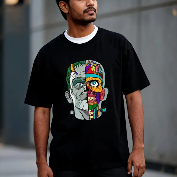 Black_Cotton_Oversized_Split_Reality_Graphic_Tee_For_Unisex