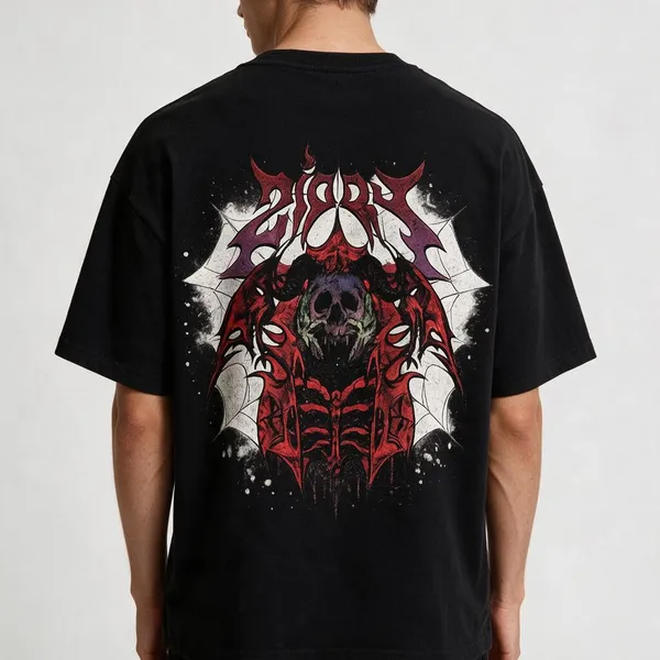 Black_Cotton_Oversized_Skull_Graphic_Tee_For_Unisex