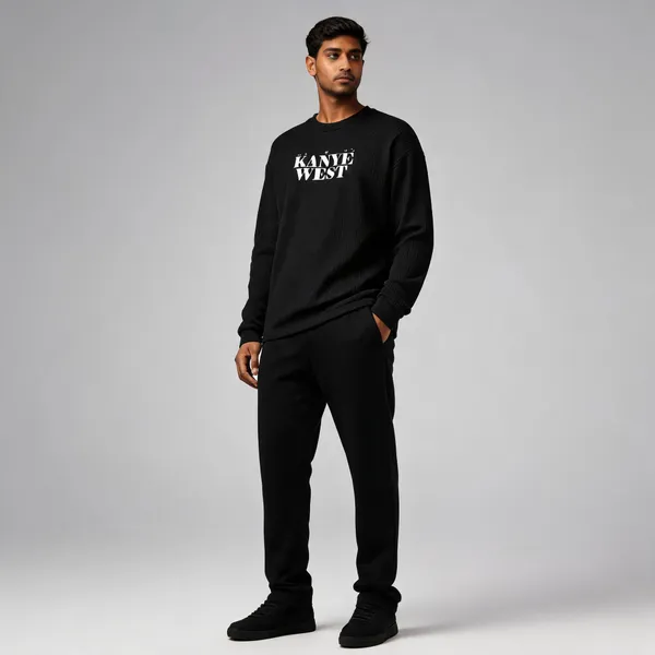 Black_Cotton_Oversized_Kanye_Orbit_Waffle_Knit_Tee_For_Unisex