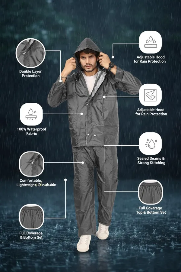Product_Summary_Jakshield_Rain_Coat_For_Men_With_Adjustable_Hood_Polyester_Waterproof_Full_Sleeves_Top_And_Bottom_Set_Rainwear_Front_Zip_With_Snap_Button_Flap