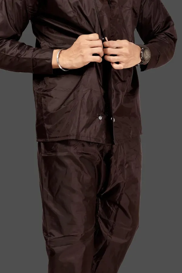 Rain_Coat_For_Men_With_Adjustable_Hood_Polyester_Waterproof_Full_Sleeves_Top_And_Bottom_Set_Rainwear_Front_Zip_With_Snap_Button_Flap