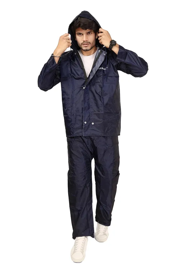 Rain_Coat_For_Men_With_Adjustable_Hood_Polyester_Waterproof_Full_Sleeves_Top_And_Bottom_Set_Rainwear_Front_Zip_With_Snap_Button_Flap
