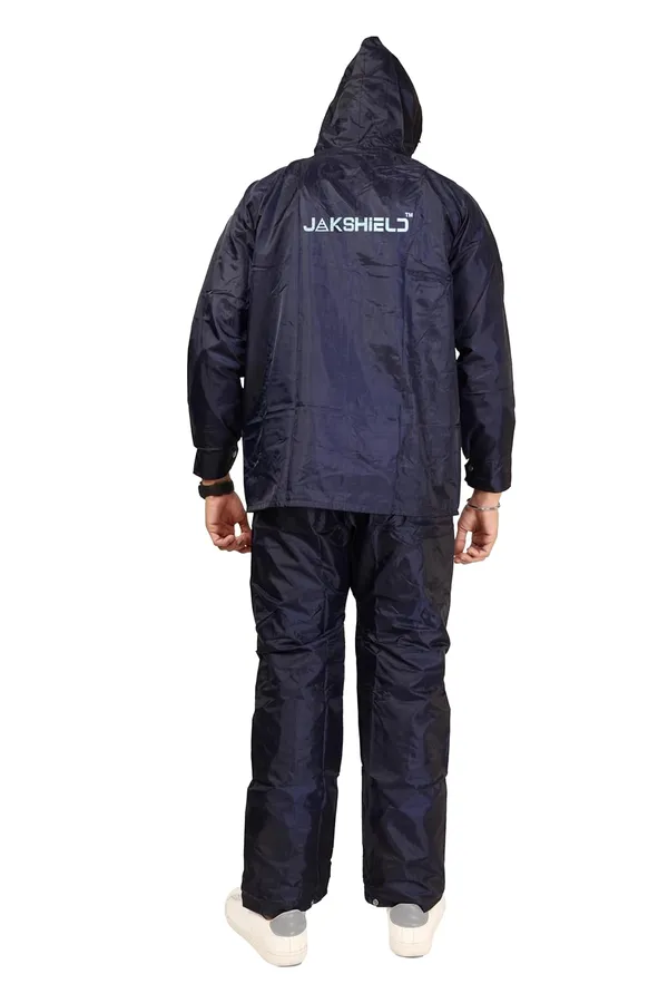 Rain_Coat_For_Men_With_Adjustable_Hood_Polyester_Waterproof_Full_Sleeves_Top_And_Bottom_Set_Rainwear_Front_Zip_With_Snap_Button_Flap