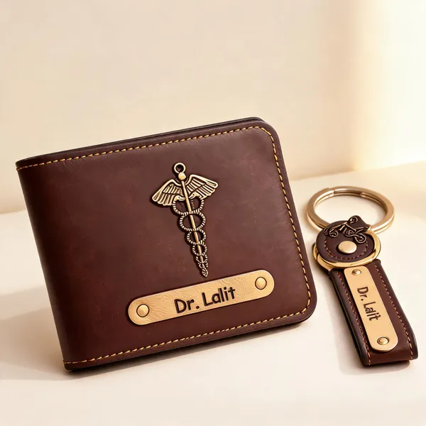 Brown_Leatherette_Personalised_Wallet_And_Keychain_Set_For_Men