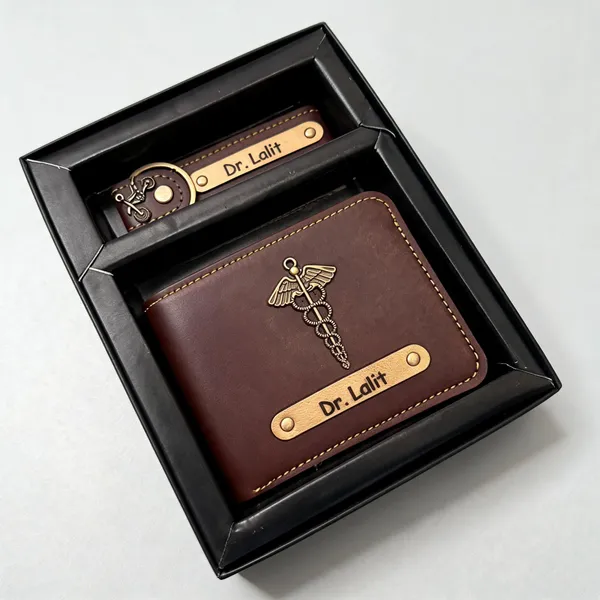 Brown_Leatherette_Personalised_Wallet_And_Keychain_Set_For_Men