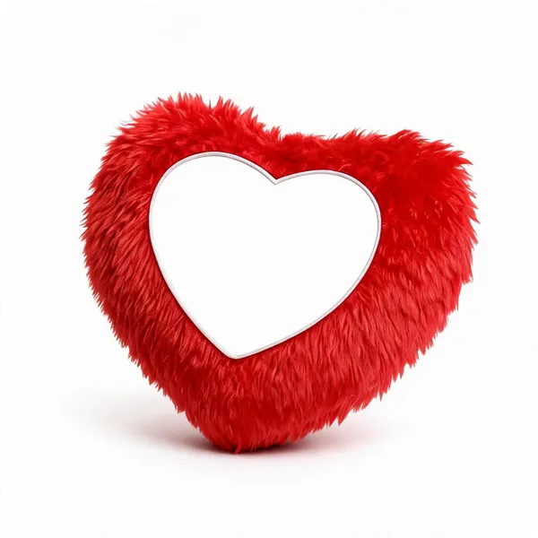 Red_Furry_Heart-Shaped_Photo_Cushion