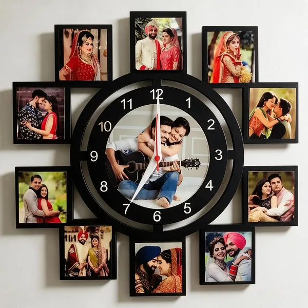 Black_Contemporary_Photo_Collage_Wall_Clock