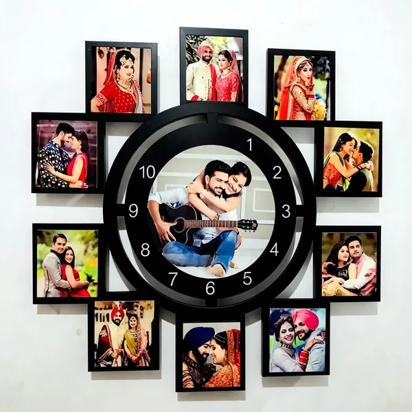 Black_Contemporary_Collage_Square_Photo_Wall_Clock