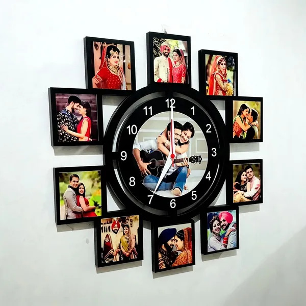 Black_Contemporary_Collage_Square_Photo_Wall_Clock