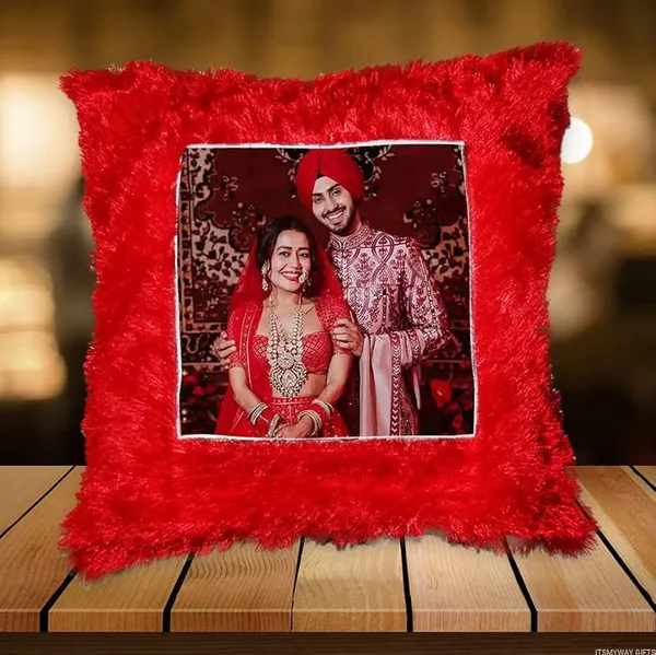 Red_Shaggy_Photo_Print_Square_Cushion