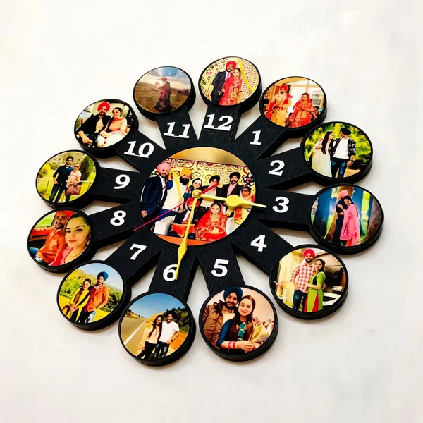 Black_Family_Photo_Collage_Decorative_Wall_Clock