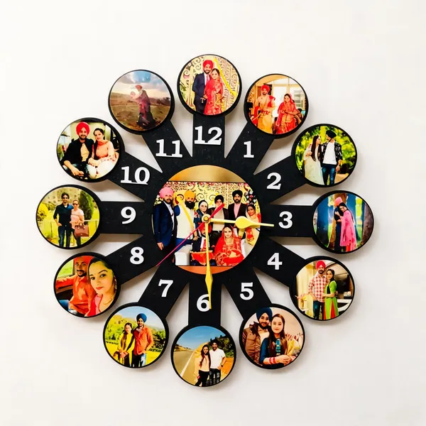 Black_Family_Photo_Collage_Decorative_Wall_Clock