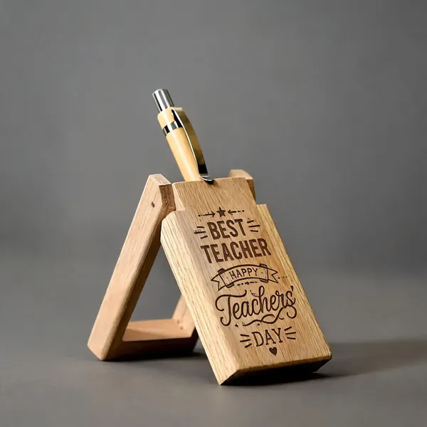 Wood_Natural_Grain_Teacher-Engraved_Easel_Pen_Stand