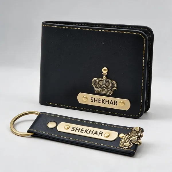 Black_Leatherette_Wallet_And_Keychain_Set_For_Men