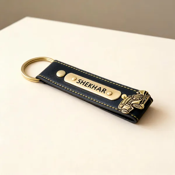Black_Leatherette_Personalised_Wallet_And_Keychain_Set_For_Men