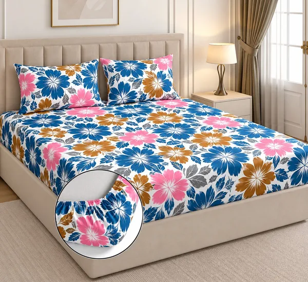 Floral_Print_Fitted_Bed_Sheet_Set