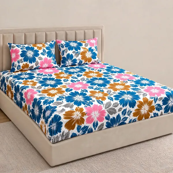 Floral_Print_Fitted_Bed_Sheet_Set