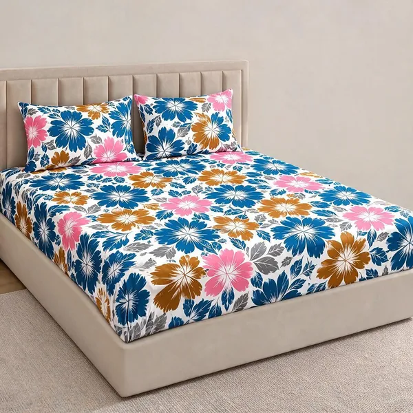 Floral_Print_Fitted_Bed_Sheet_Set