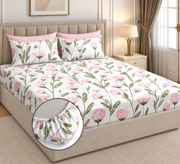 Floral_Print_Fitted_Bed_Sheet_Set