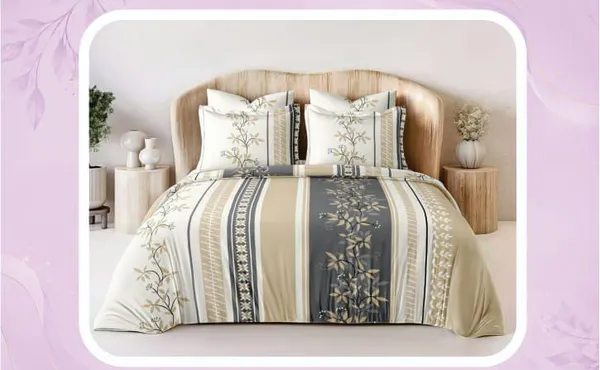 Floral_Stripe_Print_Double_Bed_Sheet_Set