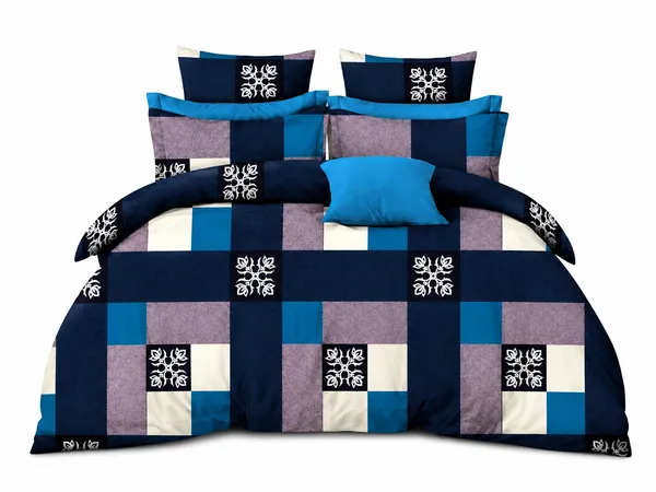 Blue_Geometric_Floral_Print_Comforter_Set