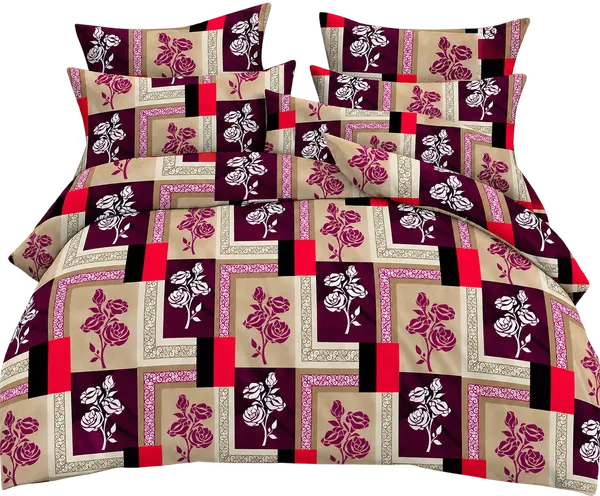 Floral_Geometric_Print_Bed_Sheet_Set