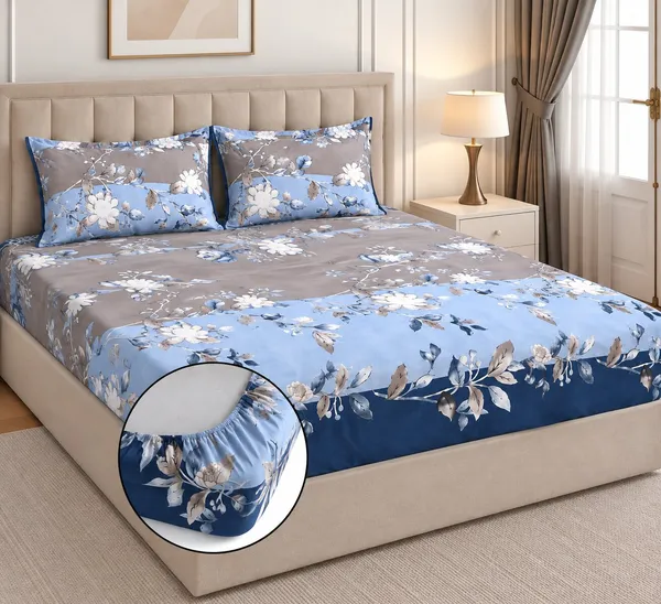 Floral_Print_Fitted_Bed_Sheet_Set
