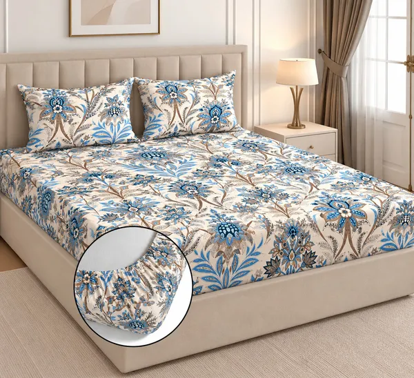 Floral_Print_Fitted_Bed_Sheet