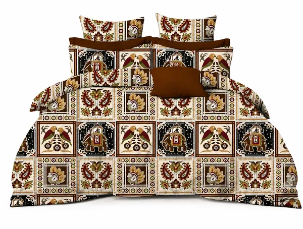 Printed_Paisley_Floral_Bedding_Set_With_Pillow_Covers