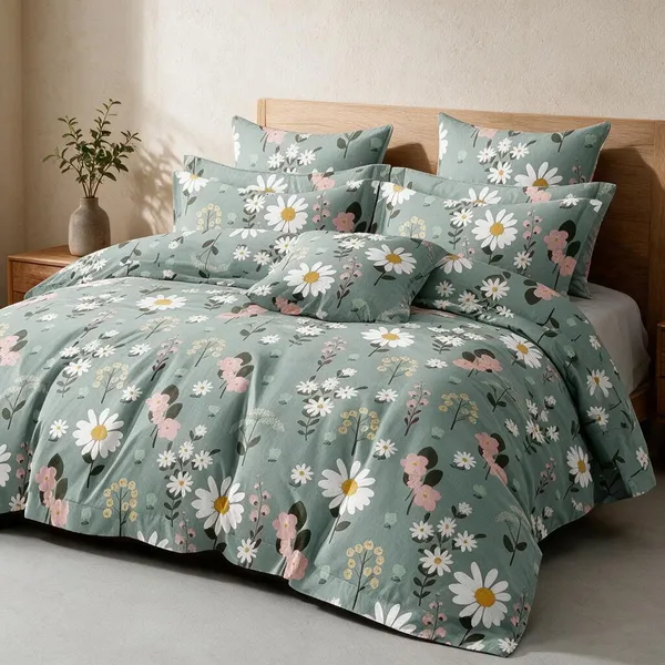 Floral_Print_Sage_Green_Bed_Sheet_Set