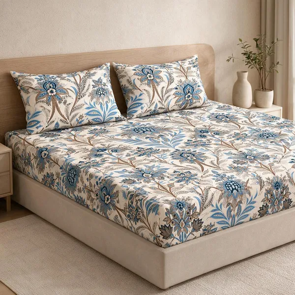 Floral_Print_Fitted_Bed_Sheet