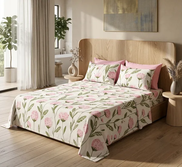 Floral_Print_Fitted_Bed_Sheet_Set