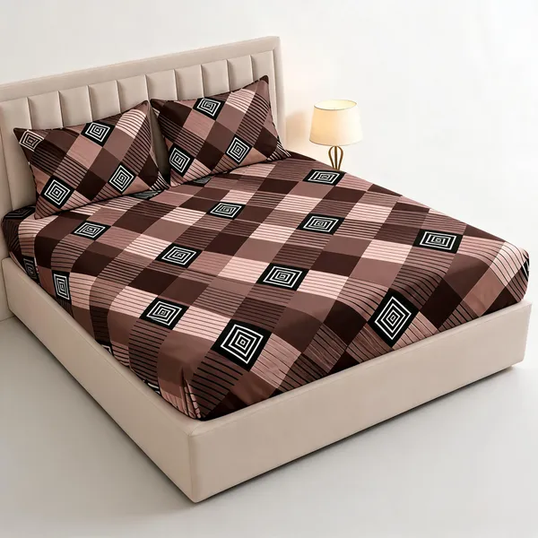 Brown_Geometric_Print_Fitted_Bed_Sheet_Set