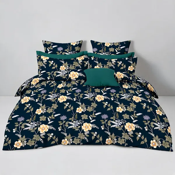 Floral_Print_Bed_Sheet_Set_With_Pillow_Covers