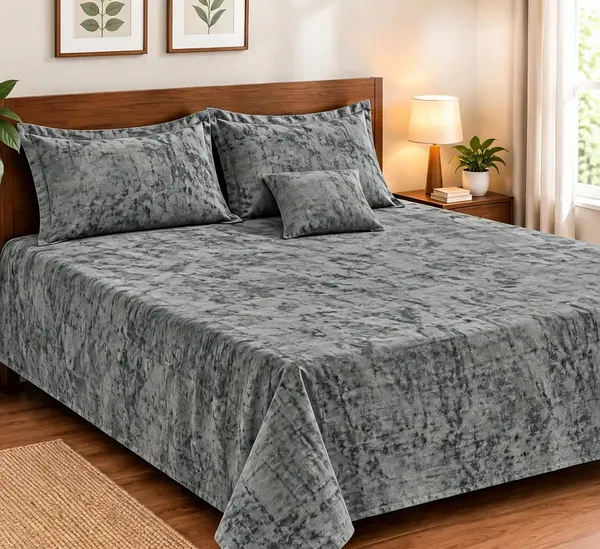 Grey_Abstract_Pattern_King_Size_Bed_Sheet