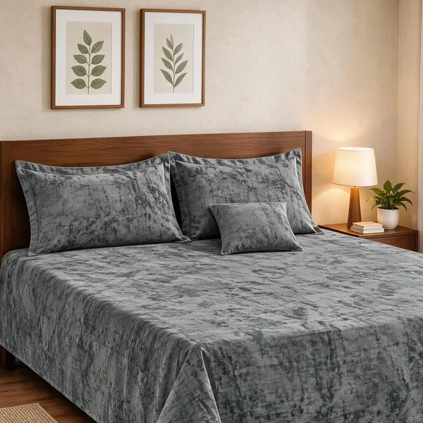 Grey_Abstract_Pattern_King_Size_Bed_Sheet