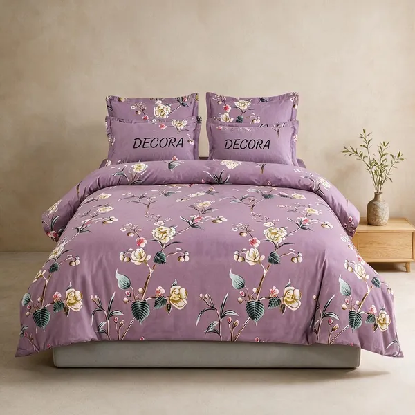 Purple_Floral_Print_Bedding_Set