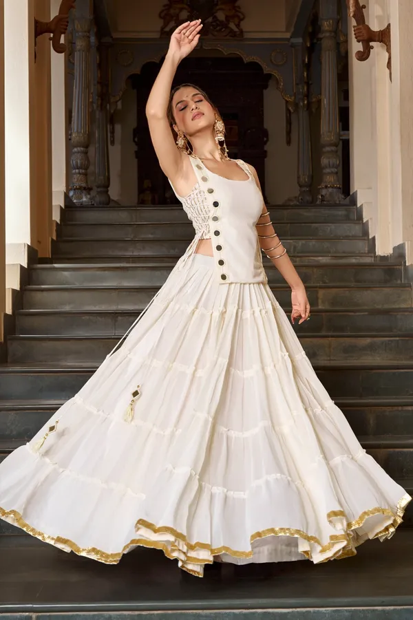 Ivory_White_Featherlight_Flared_Lehenga_Set_With_Koti_For_Women
