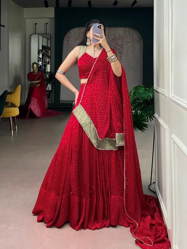Red_Satin_Chiffon_Embellished_Lehenga_Choli_Set_For_Women