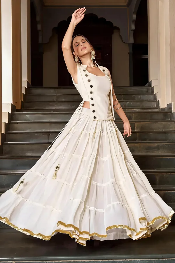 Ivory_White_Featherlight_Flared_Lehenga_Set_With_Koti_For_Women